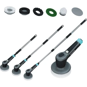 Achaté Elektrische Schoonmaakborstel - Schrobborstel met Steel - Poetsmachine - Schrobber voor Badkamer & Keuken - 8 Opzetstukken - Draadloos & Waterdicht (IP68)