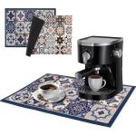 Afdruipmat voor koffiemachine - sneldrogend - antislip rubberen zool - absorberende onderlegger - accessoires - decoratief voor keuken - koffiebar - 40