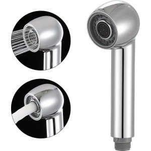 Afdruiprek, vervangkop, keukenkraan, uittrekbaar, keukendouche, spoelbak, keuken, douche, spoelbakarmatuur, kraan, accessoires, 2 functies, gepolijst chroom,