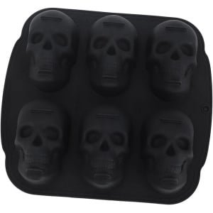 Allecto - Anti-aanbak Siliconen Bakvorm - Halloween Thema - Geschikt voor Oven - Schedelvorm - Duurzaam en Hittebestendig - Zwart - Keuken Accessoire