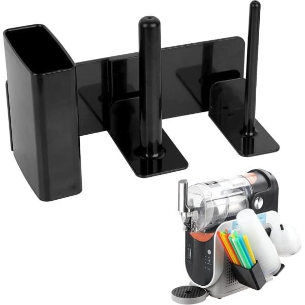 Allecto - Cup Organizer Set - Zijgemonteerde Houder - Keuken Aanrecht Opbergrek - Drinken Station Accessoire - Compatibel met Slushie Machine - Bekers Rietjes - Ninja FS301 FS300 - Opbergrek Aanrecht.