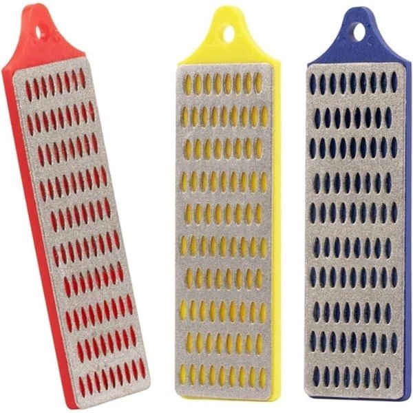 Allecto- Diamant Slijpen Steen Kit - Keuken Accessoires - Mini - 3 stuks - Geschikt voor Mes Slijpen - Diamant - Blauw