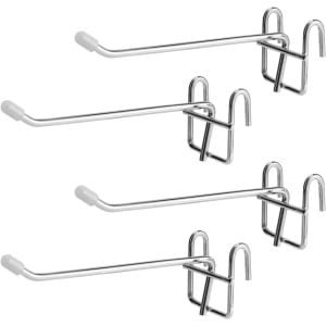 Allecto- Draadplank Accessoires Haken - Draadplanken - Rubberen Afdekkingen - Keukenbenodigdheden - Ophanghaken - Opbergen en Weergeven - Ruimtes - Stuks Stevige Haken Geschikt voor Keuken Draadplanken met 4 Stuks Rubberen Afdekkingen