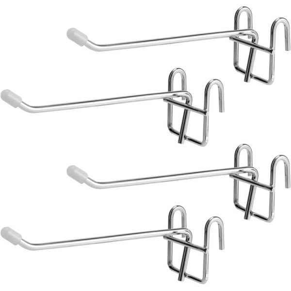 Allecto- Draadplank Accessoires Haken - Draadplanken - Rubberen Afdekkingen - Keukenbenodigdheden - Ophanghaken - Opbergen en Weergeven - Ruimtes - Stuks Stevige Haken Geschikt voor Keuken Draadplanken met 4 Stuks Rubberen Afdekkingen