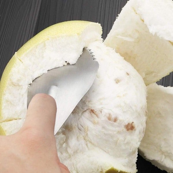 Allecto- Dunschiller - Huishoudelijke - Roestvrij Staal - Fruit - Grapefruit - Pomelo - Peel Cutter - Keuken Gadget Accessoires - Geschikt voor Roestvrij Staal - Kleur Roestvrij Staal 430.