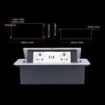 Allecto - Elektrische Uitlaat - Stopcontacten - Waterdicht - USB-Oplaadpoorten - Inbouwstopcontacten - Geschikt voor Keuken - Wit - Pop Up elektrische uitlaat, Pop Out Power Hub met 2 verkooppunten