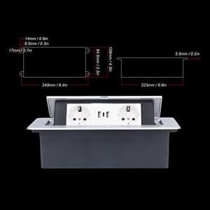 Allecto - Elektrische Uitlaat - Stopcontacten - Waterdicht - USB-Oplaadpoorten - Inbouwstopcontacten - Geschikt voor Keuken - Wit - Pop Up elektrische uitlaat, Pop Out Power Hub met 2 verkooppunten