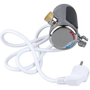 Allecto- Elektrische-Waterverwarmerkraan - LED-display - Warmwater - Waterverwarmerkraan - Elektrische Verwarming - IPX4 - Waterdichte EU-stekker - Geschikt voor Keuken - Zwart RVS Waterverwarmerkraan met Warm Water