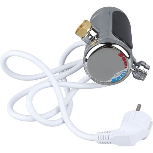 Allecto- Elektrische-Waterverwarmerkraan - LED-display - Warmwater - Waterverwarmerkraan - Elektrische Verwarming - IPX4 - Waterdichte EU-stekker - Geschikt voor Keuken - Zwart RVS Waterverwarmerkraan met Warm Water