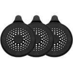 Allecto - Haarvangers voor Doucheafvoer - Siliconen - Rond - Afvoerstop - Accessoires - Geschikt voor Bad, Keuken en Douche - Zwart - 3 Stuks Set met 14 cm Diameter