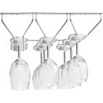 Allecto- Hangende Glazenhouders - Opslag Voor Wijn en Glaswerk - Wandmontage - Keuken Accessoire - Geschikt voor Keuken en Bar - Zwart Staal - Ruimtebesparend Onder Kast - Inclusief Montagemateriaal - 45 x 25 cm - Glasrek voor 9 Glazen.