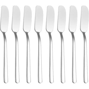 Allecto- Kaasmessen set - Roestvrij staal - 8 stuks - Geschikt voor kaas snijden - Zilver - Huis keuken accessoires - IJs cake ontbijt-Wegwerpsmessen