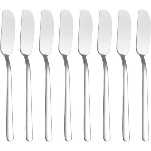 Allecto- Kaasmessen set - Roestvrij staal - 8 stuks - Geschikt voor kaas snijden - Zilver - Huis keuken accessoires - IJs cake ontbijt-Wegwerpsmessen