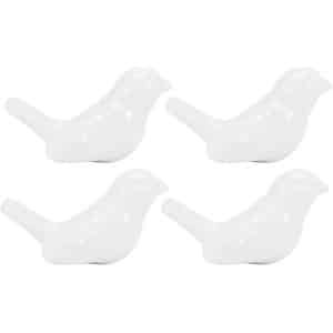 Allecto- Keramische Deur Knoppen - Meubels Accessoires - Vogel Vorm - DIY Handvat - Kast - Lade - Knoppen - Trekt - Geschikt voor Keuken Meubels - Wit 4 Set Keramische Knoppen.