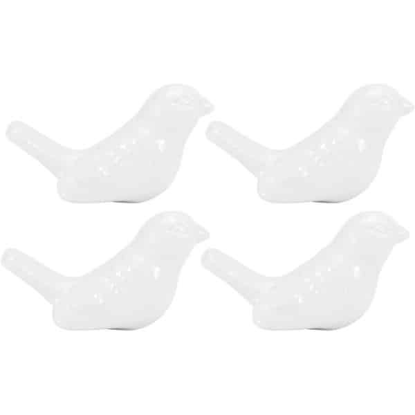 Allecto- Keramische Deur Knoppen - Meubels Accessoires - Vogel Vorm - DIY Handvat - Kast - Lade - Knoppen - Trekt - Geschikt voor Keuken Meubels - Wit 4 Set Keramische Knoppen.