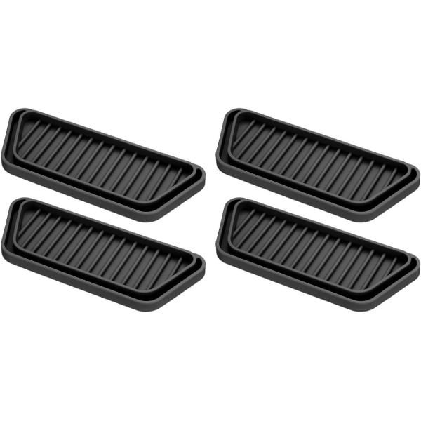 Allecto- Koelkast Druppelvangers - Siliconen - Lekbak - Rechthoekig - Waterspatten Voorkomen - Mini - Keuken Accessoire - Geschikt voor alle Koelkasten - Zwart.