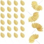 Allecto- Kunstmatige enkele bladeren - DIY - Faux bloem - 200 stuks - Decoraties - Ambachten - Geschikt voor thuis - Gouden zijden bladeren met stengel - Corsage - Bruiloft - Keuken - Boutonniere - Accessoire