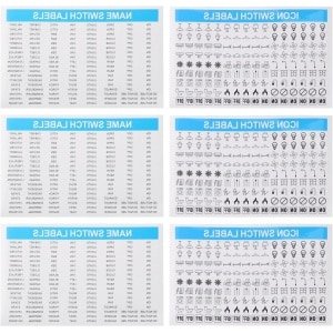 Allecto- Lichtschakelaar - Elektrische stroomonderbrekerpaneel - Stickers - Transparant Zwart Tekst en Patroon Etiketten - Geschikt voor Thuis Keuken Badkamer Kantoor School