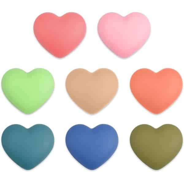 Allecto- Magnetische Koelkast Organizer - Hartvormig - Set van 8 - Wit - Decoratief - Foto Kalender Whiteboard - Keuken Kantoor Klaslokaal - Geschikt voor Diverse Oppervlakken - Hartvormig 8st - Sterke Magnetische Accessoires