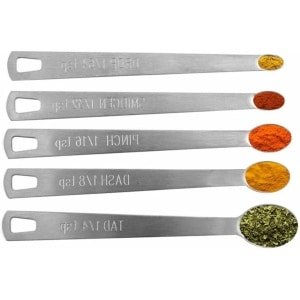 Allecto - Mini Maatlepels - Rvs - Keuken Accessoires - Bakken Koken - 5 stuks - Roestvrij Staal - Geschikt voor Kruiden - Zilverkleurig - Maatlepel - Voorbereiden voeding