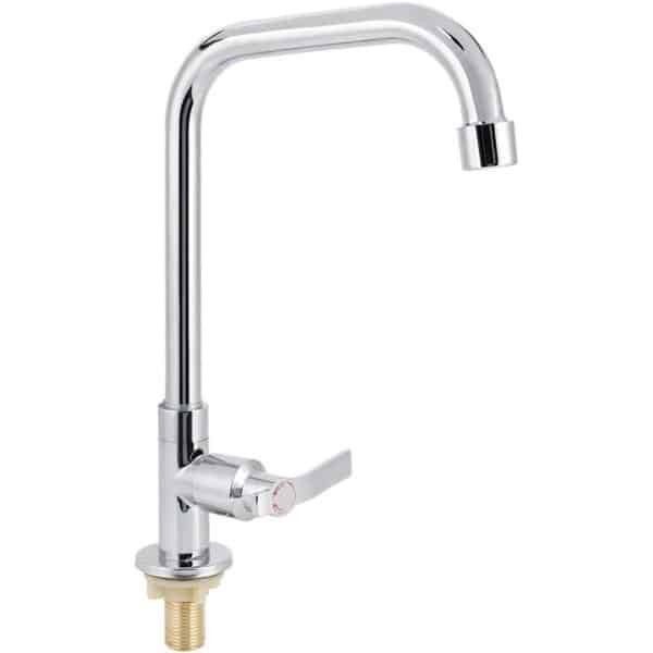 Allecto- Moderne Enkele Handvat Keuken Waterkraan - Accessoire - Enkele Koude Tap - Verticale - Spoelbak Mixer - G1/2in Schroefdraad - Geschikt voor Home - Zilverkleurig