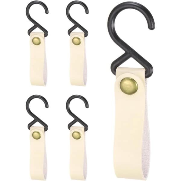 Allecto - Ophanghaken - Keuken - Set van 5 - Beige - Pannen en accessoires - S-vormige haken - Geschikt voor keukenorganisatie