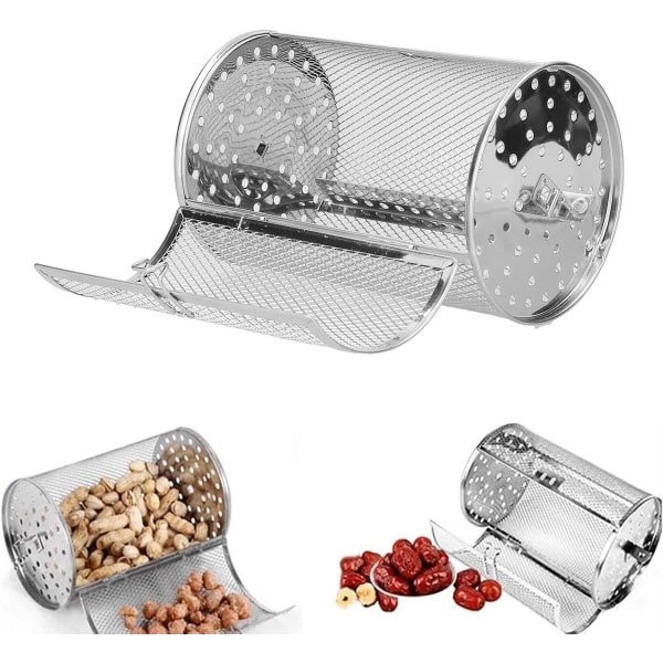 Allecto - Oven Air Fryer Mand - Bakgereedschap - Roestvrij Staal - Draaibare Crisping Mand - Elektrische Oven Accessoires - Geschikt voor Keuken - Zilver - 360 Graden - 4.7x4.7x7.1in