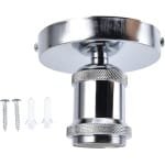 Allecto- Plafondlamp houder - Vintage - E26 E27 - Plafond - Schroef licht socket - Accessoires - Retro - Geschikt voor thuis - Keuken slaapkamer woonkamer - 100-240V - Zilver.