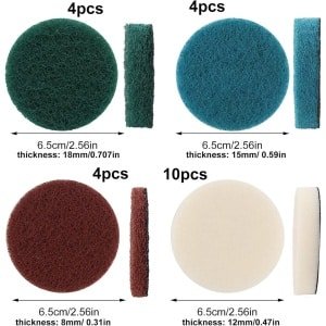 Allecto Plus - Elektrische Reinigingsborstelset Accessoires - 22 Stuks - Scrubber Reinigingspads - Keuken - Krachtig - Microvezel.