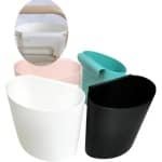 Allecto Plus - Hangende bekerhouder bakken kar accessoires - 4 stuks - zwart/roze/blauw/wit - kantoor keuken muurorganisator