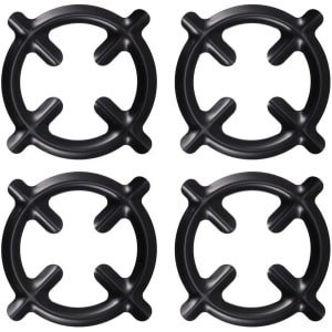 Allecto Plus - Kookplaat Gasfornuis Wok Ondersteuning Ringen - Set van 4 - Kachel Reducer voor Gasbrander - Koffie Pot Stand - IJzer Zwart - Keuken Accessoires