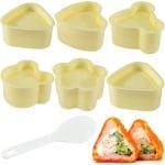 Allecto Plus - Onigiri-vorm 6 stuks - Sushi-vorm voor rijstballen - Doe-het-zelf kit met rijstlepel - Keuken accessoire voor beginners en feestjes