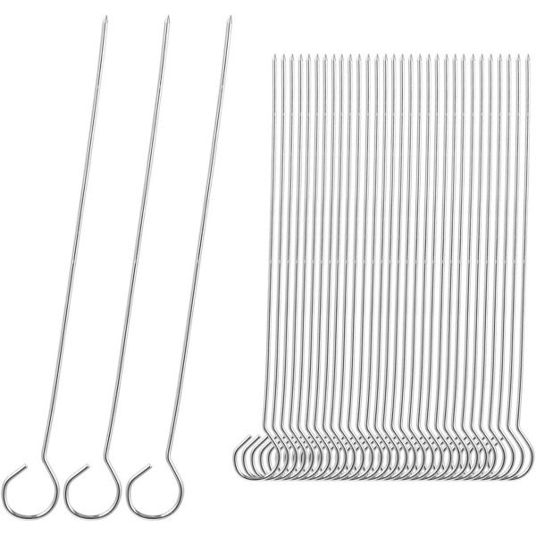 Allecto Plus - Rvs roulade naalden - Pack van 30 stuks voor roulade bereiding - Roestvrij en stabiel - Vervanging voor roulade spiesen - Vlees pinnen en clips - Keuken accessoires