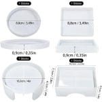 Allecto Plus - Siliconen Onderzetter Vormset 10 Stuks - Bakvorm - Hars Onderzetters - Ronde Epoxyharsvormen - Onderzettervormen voor Harsgieten - Epoxyhars Vorm - Keuken Accessoires - Hittebestendige Siliconen Mat - DIY Ambachten