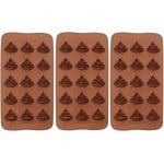 Allecto Plus - Siliconen vormen voor uitwerpselen - 3 stuks schattig en grappig - Anti-aanbaklaag - Keuken accessoire - Chocoladevorm - Geleivorm - IJsblokjesvorm