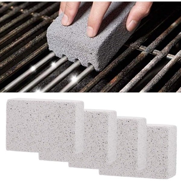 Allecto- Reinigingsblok - Barbecue Grill - Schoonmaken - Baksteen Blok - Vlekken - Vetreiniger - Steen - Keuken Accessoire - Geschikt voor Outdoor Keukens - Rood - Reinigingsblok 4 stuks.