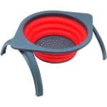 Allecto- Rubberen Vouwzeef - Keuken Accessoire - Inklapbaar - Siliconen - Duurzaam - Opvouwbaar - Filtermand - Groente en Fruit - Rood.