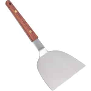 Allecto - Rvs Keukengerei - Hamburger Spatel - Teppanyaki - Pannenkoek - Geschikt voor Bakplaten - Roestvrij Staal Grillen Keuken Accessoires Peper en Zout Strooier Sandwichmaker - Voor Grill - Zwart RVS Hamburger Turner Spatel