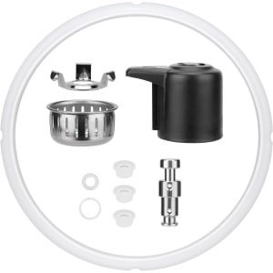 Allecto- Set van 10 snelkookpan vervangingsonderdelen - Silicone afdichting - Stoom ontluchtingsventiel - Vlotterventiel - Pakkingen - Anti-blokkerings schild - Schildbeugel - Compatibel met Duo 8 Quart - Keuken accessoires in grijs en zwart.