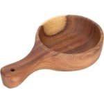 Allecto Stijlvolle Houten Serveerschaal - Groot Formaat - Handgemaakt - Natuurlijke Houtkleur - Decoratief - Food Safe - Geschikt voor Salades - Eettafel Accessoire - 35 cm Diameter - Keuken Decoratie