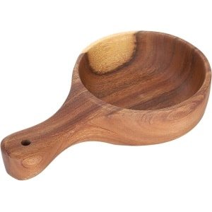 Allecto Stijlvolle Houten Serveerschaal - Groot Formaat - Handgemaakt - Natuurlijke Houtkleur - Decoratief - Food Safe - Geschikt voor Salades - Eettafel Accessoire - 35 cm Diameter - Keuken Decoratie