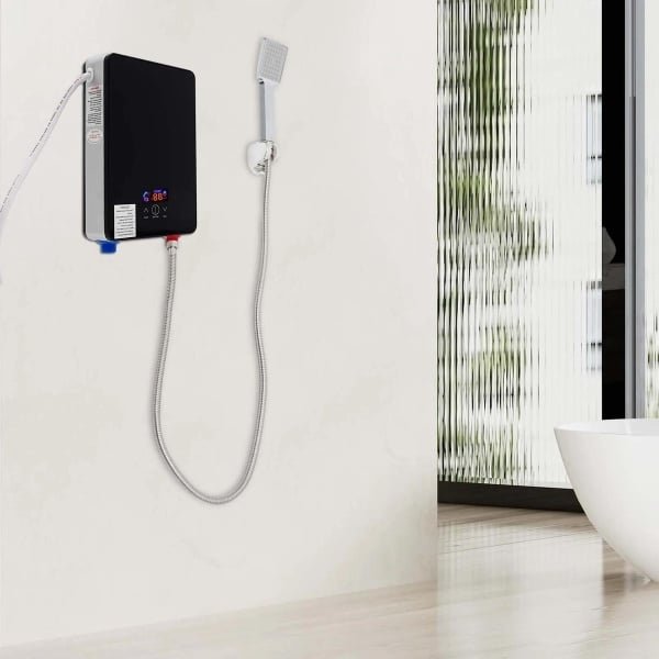 Allecto - Tankloze Elektrische Boiler - Wandgemonteerd - Zwart - Handdouche - LED-display - Keuken - Modern - Rechthoekig - Geschikt voor Keukens - Zwart model - 6500W - Instant Boiler