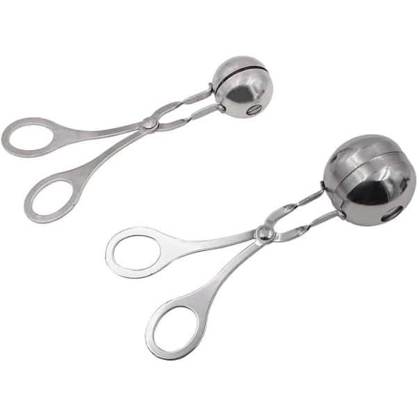 Allecto - Vleesballers - Anti-aanbaklaag - RVS - Gehaktballen maker - Cake pop - IJstang - Keukentool - Roestvrij staal - Geschikt voor diverse maten - Zilver - Kook accessoire voor keuken - 3,5 cm en 4,5 cm