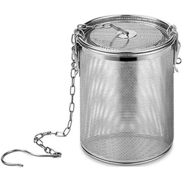 Allecto- Voedsel Zeef - Rvs - 1.3L - Spice Filter - Carry Ketting - Haak - Keuken Koken Accessoires - Geschikt voor Kruideninfusie - Zilver