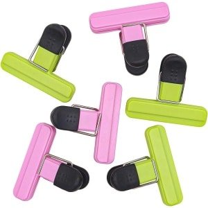 Allecto - Voedselzak Clips - Herbruikbare - Plastic - Luchtdichte - Keuken Accessoire - Seal Clips - Voedselopslag - Stevige Clips - Geschikt voor Diverse Zakken - Blauw en Wit - 6 stuks