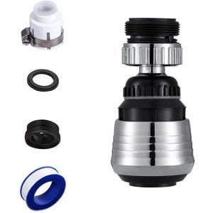 Allecto - Waterbesparende Swivel Beluchter - Verstelbaar - Keukenkraan Accessoire - 360 Graden Roterend - Verstelbare Nozzle - Geschikt voor Keuken Gootsteen - Chroom - 1 Stks