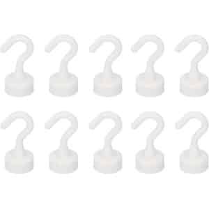 Allecto- Witte magnetische haken - Keuken accessoires - 5 kg capaciteit - ABS-kunststof - Modern ontwerp - Set van 10 - Geschikt voor keuken en thuis - Wit model.