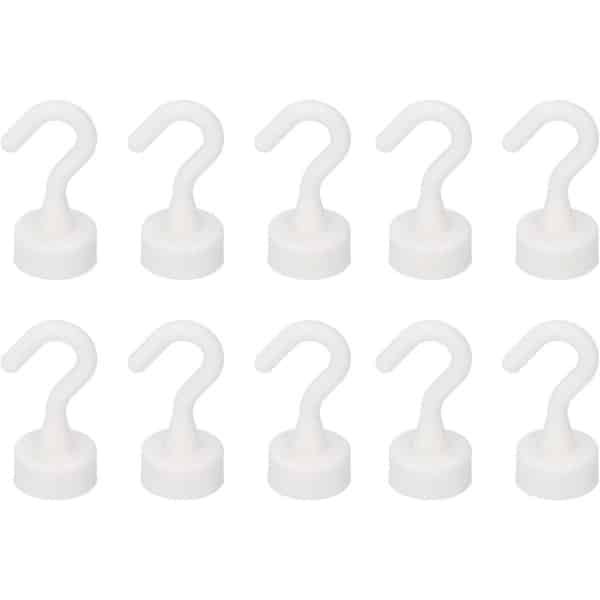 Allecto- Witte magnetische haken - Keuken accessoires - 5 kg capaciteit - ABS-kunststof - Modern ontwerp - Set van 10 - Geschikt voor keuken en thuis - Wit model.