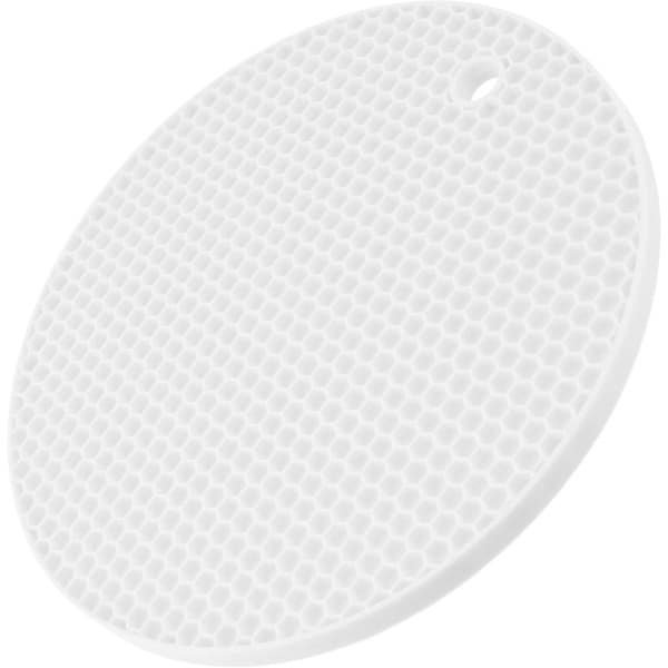 Allecto plus - Hittebestendige siliconen onderzetter Ø175 mm honingraat motief met antislip - wit - keuken accessoire - glasbeschermer.