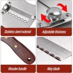 Allecto plus - Truffelschaaf en rasp van roestvrij staal met instelbare 430 graden, gourmethobel en houten handvat - Voor truffels, chocolade, kaas en boter - Keuken accessoire.